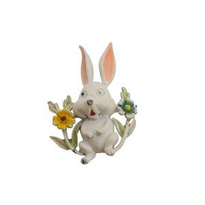 Vintage Enameled Bunny Brooch - Perfect For Easter (A3882)